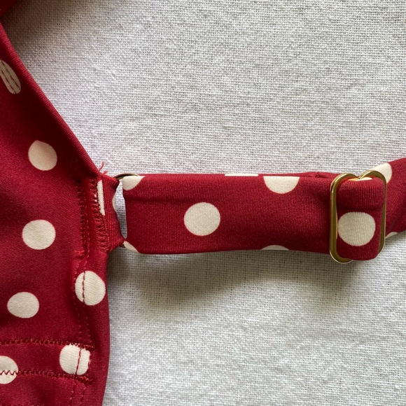 Adore Me Vivian Contour Red White Polka Dot underwire Bikini Swim Top. Sz 44DDD - Picture 9 of 15